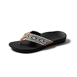 Reef Damen Ortho-Bounce Woven Flipflop, Black/White, 38.5 EU