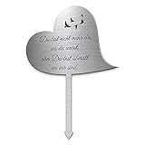 CHRISCK design Herz Grabstecker Grabschmuck aus Edelstahl mit Motiv oder Spruch...