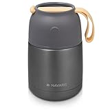 Navaris 450ml Thermobehälter für Essen - Edelstahl Warmhaltebox für Suppe...