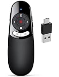 USB C Presenter, Kabellose 2.4 GHz Powerpoint Fernbedienung, Pointer für...