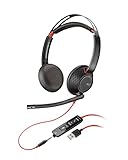 Poly Blackwire 5220 Stereo-Headset, schnurgebunden, USB-A, Mikrofon mit Noise...