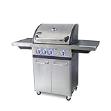 ACTIVA 3 Brenner Gasgrill 'Silver Star 400' Grillwagen mit 800 Grad Infrarot...