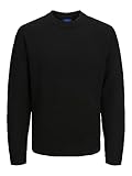 JACK & JONES Men's JOROLLIE Knit Crew Neck Strickpullover, Black, XL