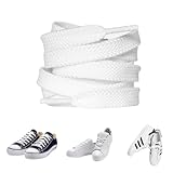 Carehabi 2 Paar Weiße Schnürsenkel Flach 8mm Breite Reißfeste Schuhbänder...