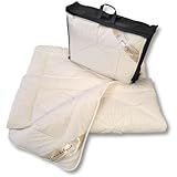 Meivita Merino Schaf-Schurwolle Ganzjahresdecke medium mit Zirbe in 135x200 cm...