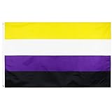 MOGADEE® Nonbinary Flag, 90x150cm Non Binary Flagge, Non-binary Pride Flag,...