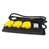 PerfectHD Steckdosenleiste 3-fach - Außensteckdose mit 3 Steckdosen - Outdoor...