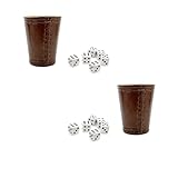 Würfelbecher inkl. 6 Würfel in 2er Set - Klassischer Handgearbeiteter...