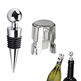 2 Stück Sektflaschenverschluss,Sektverschluss,Weinverschluss,Flaschenverschluss,Verschluss Sektflasche, Für Weinsammlung, Wein, Champagner, Beer Saver Sealer(Silber)