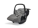 Jollein Fußsack Basic Knit Stone Grey - Für Babyschale Kinderautositz Gruppe...