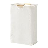 Fousenuk Wäschekorb Faltbarer Geflochten Oxford-Gewebe Weiß 39×53×27 cm,...