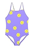 weVSwe Sonnenanzug Kinder Mädchen Badebekleidung Einteiler Lila Smiley Mädchen...