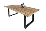 SAM Esstisch Derek 180 x 90 cm, Mangoholz massiv, lackiert & naturfarben,...