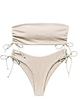 GORGLITTER Bandeau Bikini Damen Set Bikini High Waist Trägerlos Bikini Mit...