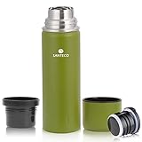 SANTECO Thermoskanne Thermosflasche Edelstahl 1l, 500ml, Auslaufsicher...