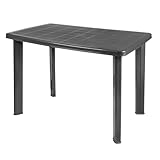 Spetebo Kunststoff Gartentisch 100 x 72 cm - anthrazit - Campingtisch rechteckig...
