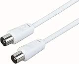 Schwaiger Antennen Anschlusskabel 75 dB, 1,5m, weiß, IEC Stecker  IEC Buchse,...