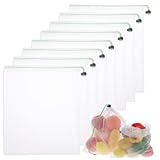 BOHUIZ 8 Stück Obst Gemüse Netztasche, Wiederverwendbar Gemüsenetz Obstnetz...