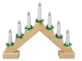 Idena 8582092 - LED Adventsleuchter mit 7 LED Kerzenlichtern in Warmweiß,...
