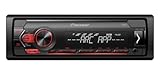 Pioneer MVH-S120UB, 1DIN Autoradio mit RDS, rot, halbe Einbautiefe, 4 x 50 Watt,...