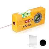 PREXISO 2-in-1 Laser-Wasserwaage, Torpedo-Wasserwaage mit LED-Licht, Magnet und...