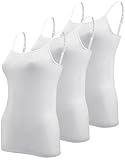 BQTQ 3 Stück Unterhemd Damen Basic Tank Top Ärmelloses Camisole...