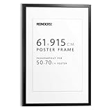 REINDERS Bilderrahmen schwarz MDF holz für Poster 61x91,5cm, mit Passe-partout...