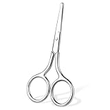 Nasenhaarschere mit Runder Spitze Bartschere Augenbrauenschere Edelstahl...