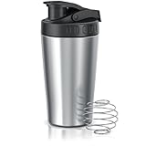 Arendo - Eiweiß Shaker Edelstahl 500ml – Protein Shaker mit Mixkugel - BPA...