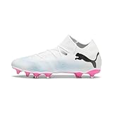 Puma Men Future 7 Match Fg/Ag Soccer Shoes, Puma White-Puma Black-Poison Pink,...