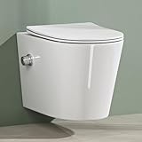Mai & Mai Hänge WC Toilette Wand-WC mit Bidet-Funktion Spülrandlos Weiß aus...
