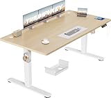 TRIUMPHKEY Höhenverstellbarer Schreibtisch 160x80 mit USB Ladeanschluss, 3...