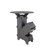 Fire World Raketenofen inkl. Grillplatte Rocket Stove Stecksystem aus massivem 3...