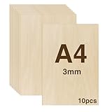 WISYOK 10pcs Sperrholz 3mm, Sperrholaplatte A4, Holz Platten, Holzplatten zum...