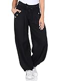 ZARMEXX Haremshose Pumphose mit Gürtel Pluderhose Uni-Farben Ballonhose...