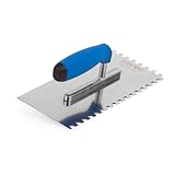 Mivos Zahnglättekelle 8x8 mm - Edelstahl Gezahnt Glättekelle 270 x 130 mm -...
