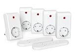 SURNICE Steckdose mit Fernbedienung, 2000W 5 Funksteckdosen mit 2 Fernbedienung,...