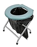 24ocean Mobile Klapptoilette Set Grau WC Klo Camping, Gestell Silber, 6 Einweg...