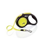 flexi® Neon S Gurt 5 m schwarz, neon-gelber Gurt, reflektierende Seitenfläche,...