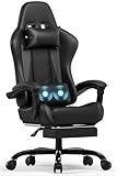 Devoko Massage Gaming Stuhl, Computer Bürostuhl mit Fußstütze, Racing Gamer...
