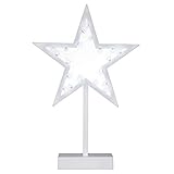 Nipach GmbH 20 LED weiß Dekoleuchte Stern Rahmen weiß Batterie Timer Höhe...