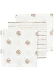 Meyco Baby Dot Stripe Spucktücher, 3-teilig (Mulltücher, Musselintücher aus...