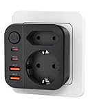 OUFUYU Steckdosenwürfel mit USB C, 4 Fach Steckdosenadapter Cube...