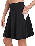 Desol 50cm Tennisrock Damen mit Hose Knielang, Hohe Taille Hosenrock Damen mit 4...