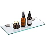 JIZZU 1Stück 30 x 13cm Glasregal Badezimmer, Glas Bad-Regal Wandregal mit 6mm...