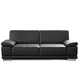 CAVADORE 2,5-Sitzer Sofa Corianne / Kleine Echtleder-Couch im modernen Design /...