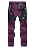 donhobo Hose Damen Outdoor Wanderhose Wasserdicht Softshellhose Fleecefutter...