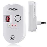 Gasmelder, LPG/Erdgas/Kohlengas Lecksucher, einsteckbarer Sensor Gasmonitor mit...