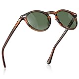 CARFIA Sonnenbrille Herren Polarisiert, Retro Rund Acetat-Rahmen, UV 400...