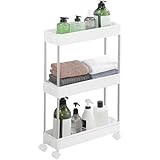 SONGMICS Rollwagen, Küchenwagen mit 3 Ebenen, Küchenregal, Nischenregal, mit 6...